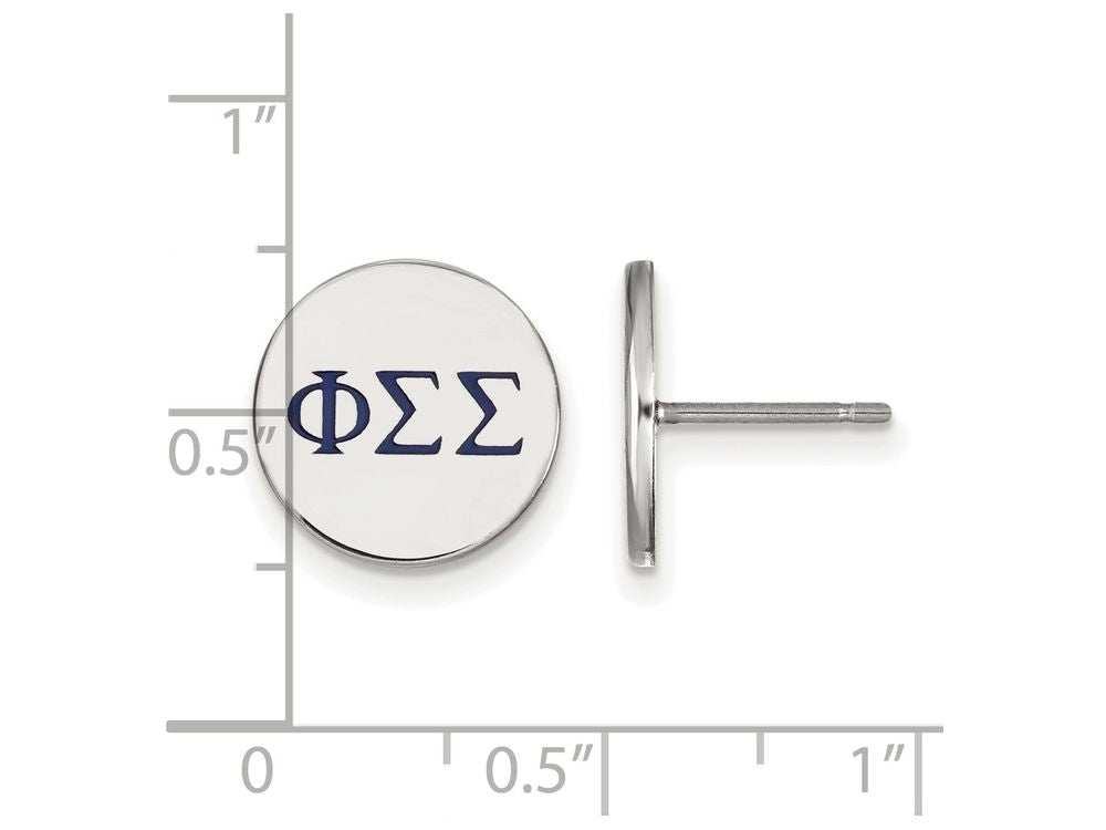 LogoArt Sterling Silver Phi Sigma Sigma Enameled Post Earrings