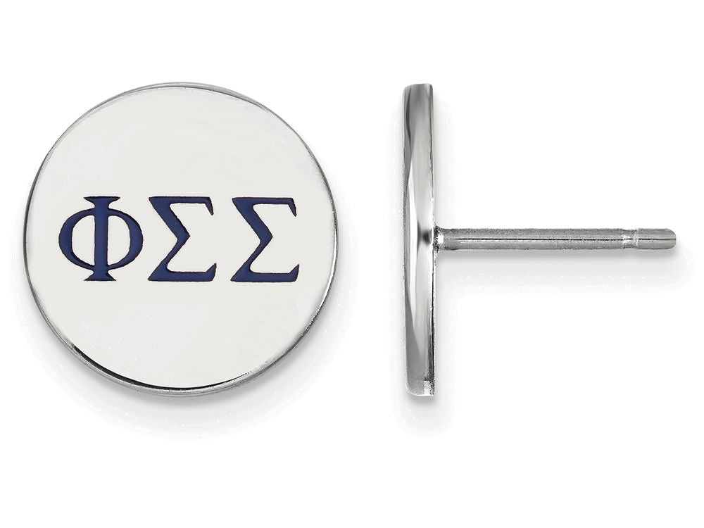 LogoArt Sterling Silver Phi Sigma Sigma Enameled Post Earrings