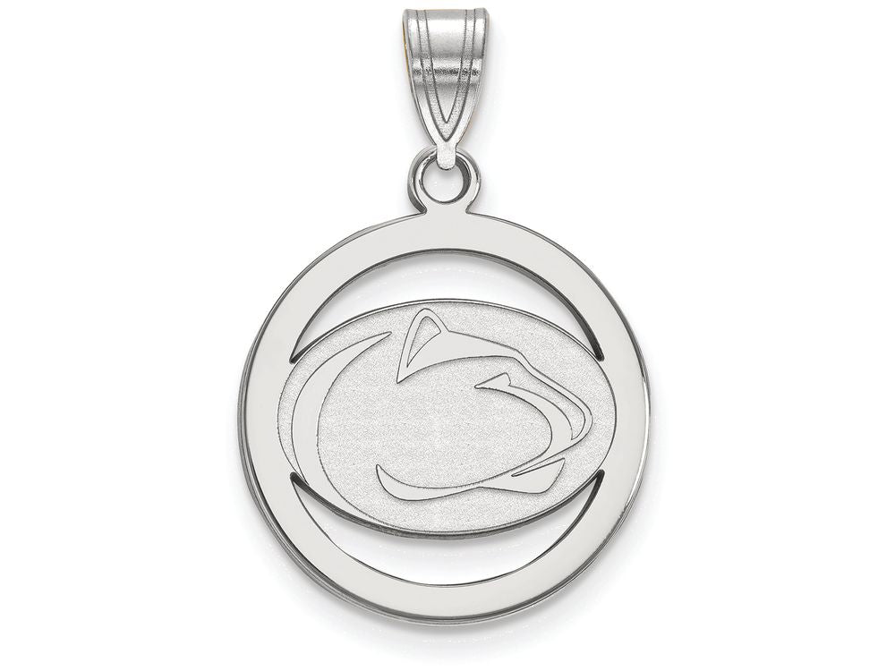 LogoArt Sterling Silver Penn State University Sm Pendant Necklace In Circle