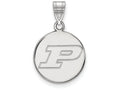 LogoArt Sterling Silver Purdue Medium Disc Pendant Necklace