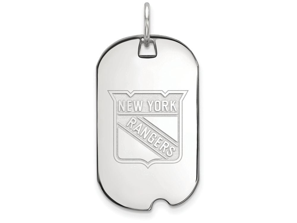 Logoart 925 Sterling Silver New York Rangers Small Dog Tag Pendant Necklace