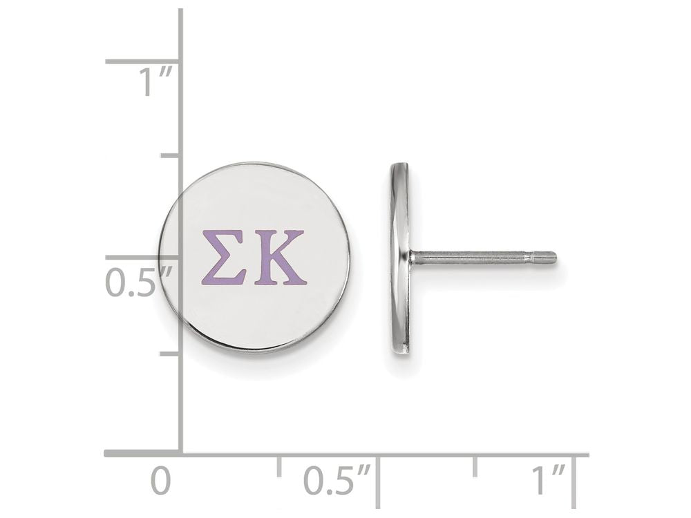 LogoArt Sterling Silver Sigma Kappa Enameled Post Earrings