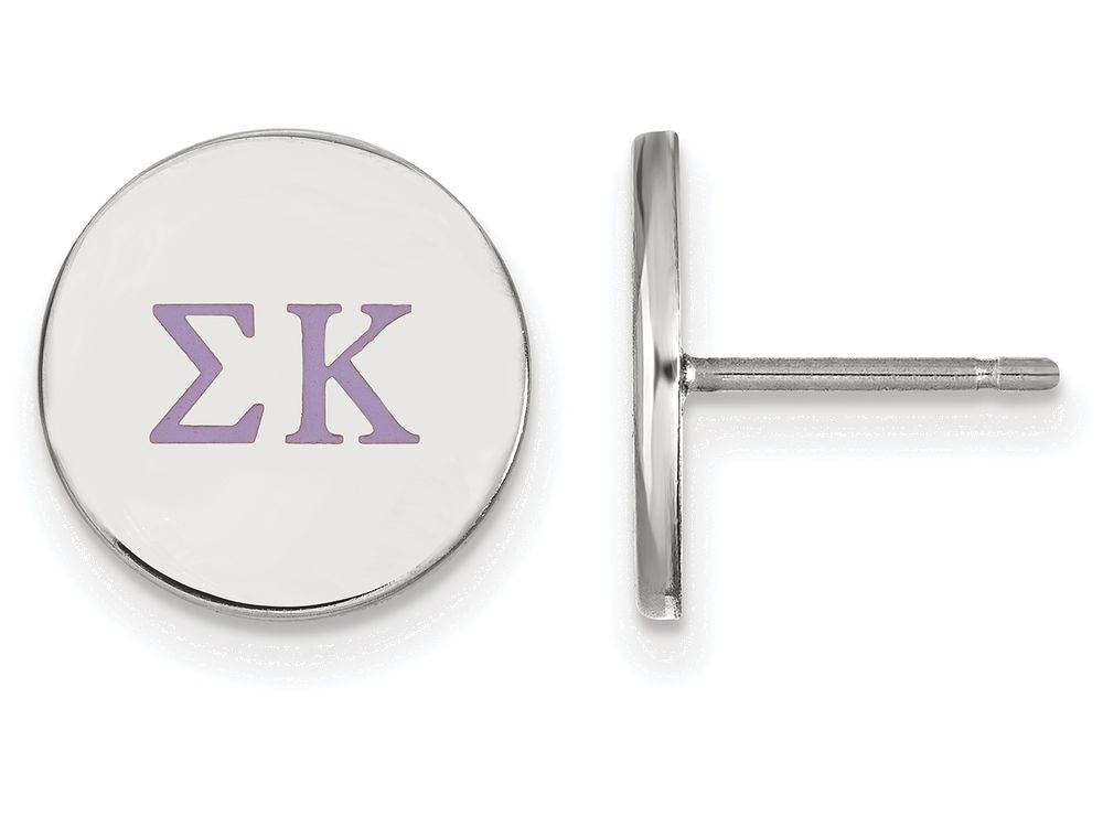 LogoArt Sterling Silver Sigma Kappa Enameled Post Earrings