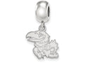 LogoArt Sterling Silver University Of Kansas Bead Charm Charm Small Dangle Bead Charm