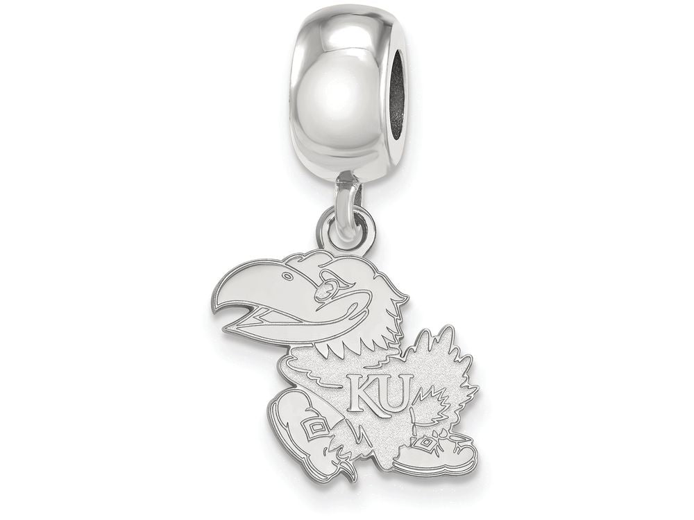 LogoArt Sterling Silver University Of Kansas Bead Charm Charm Small Dangle Bead Charm