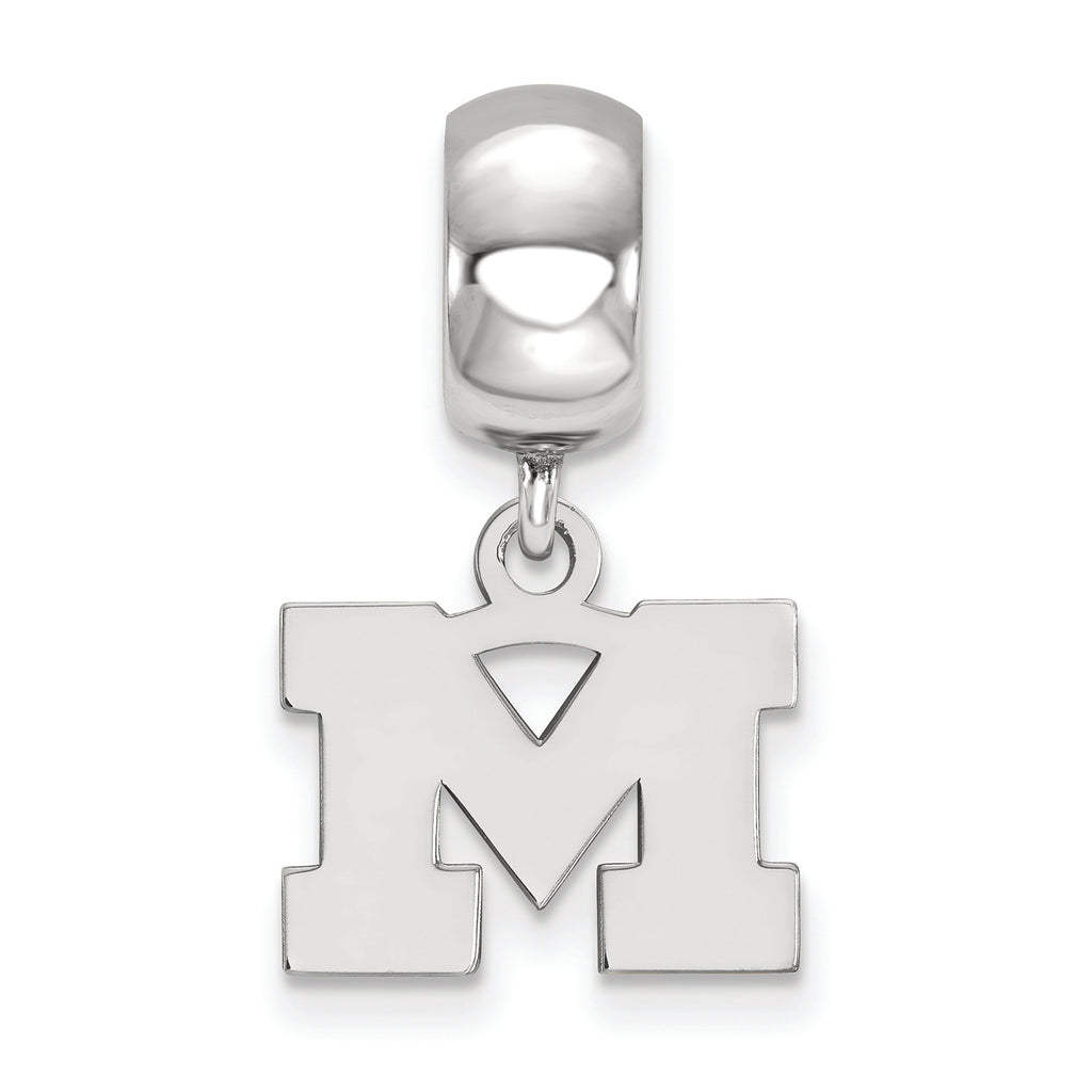 LogoArt Sterling Silver Michigan (univ Of) Bead Charm Charm Xs Dangle Bead Charm