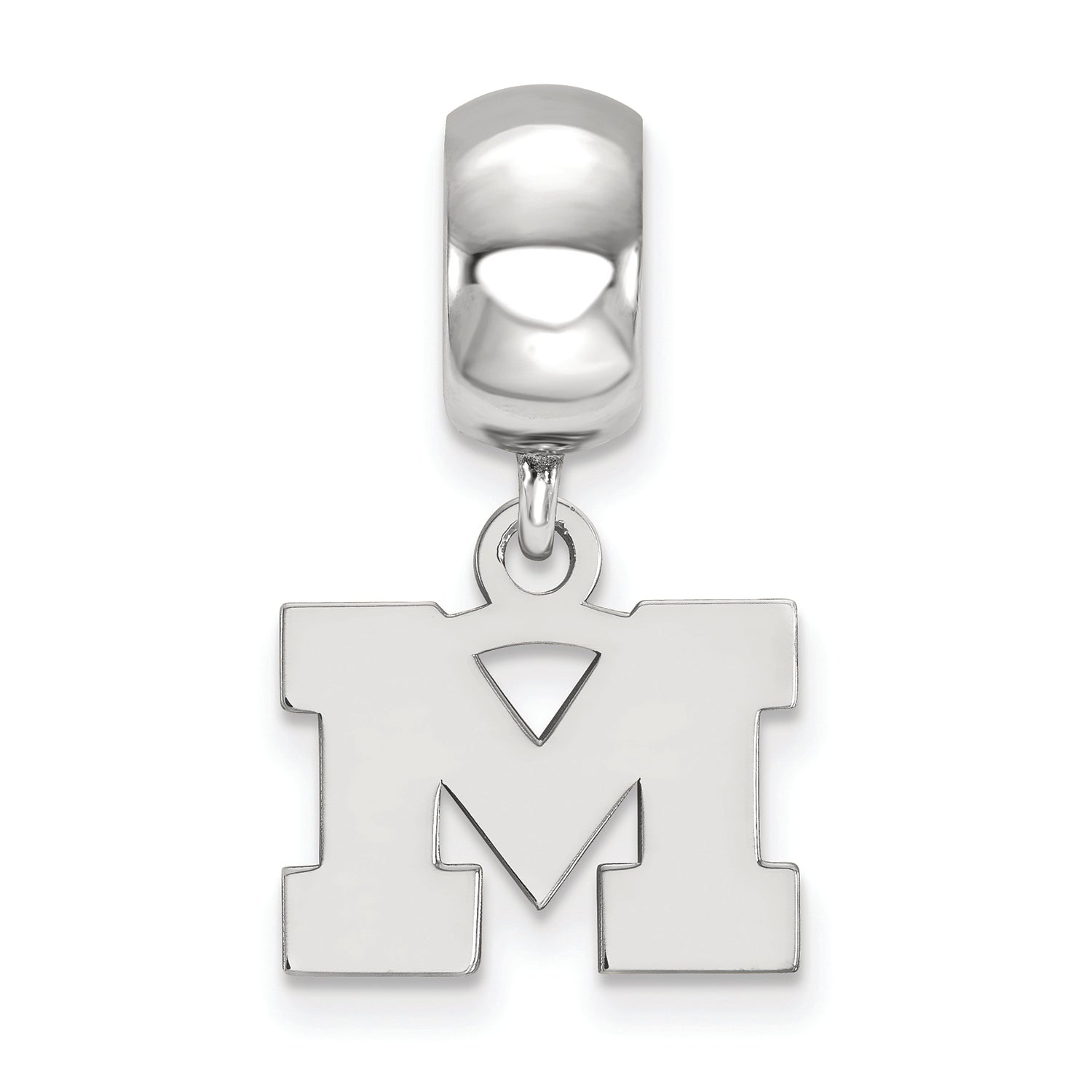 LogoArt Sterling Silver Michigan (univ Of) Bead Charm Charm Xs Dangle Bead Charm