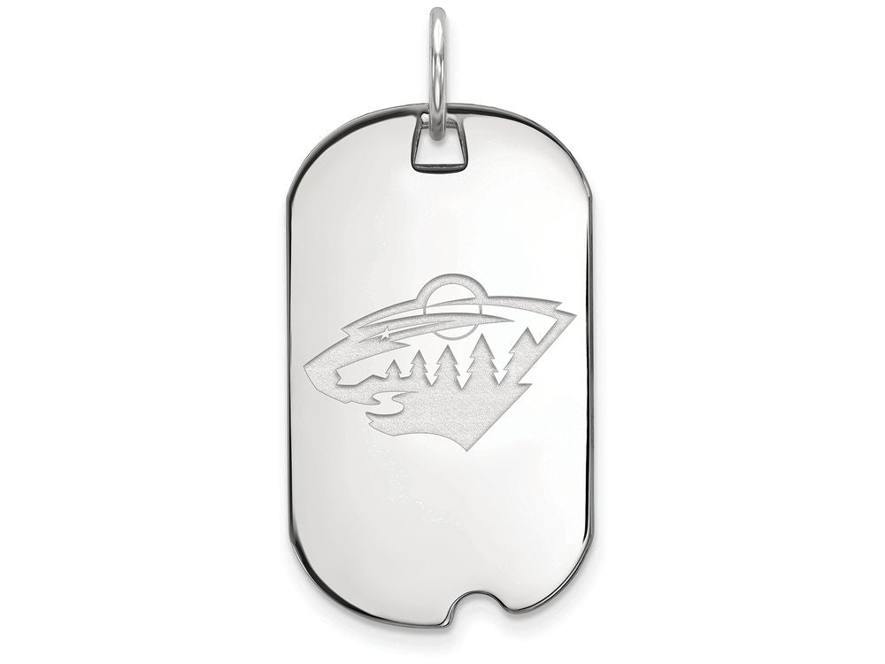 Logoart 925 Sterling Silver Minnesota Wild Small Dog Tag Pendant Necklace