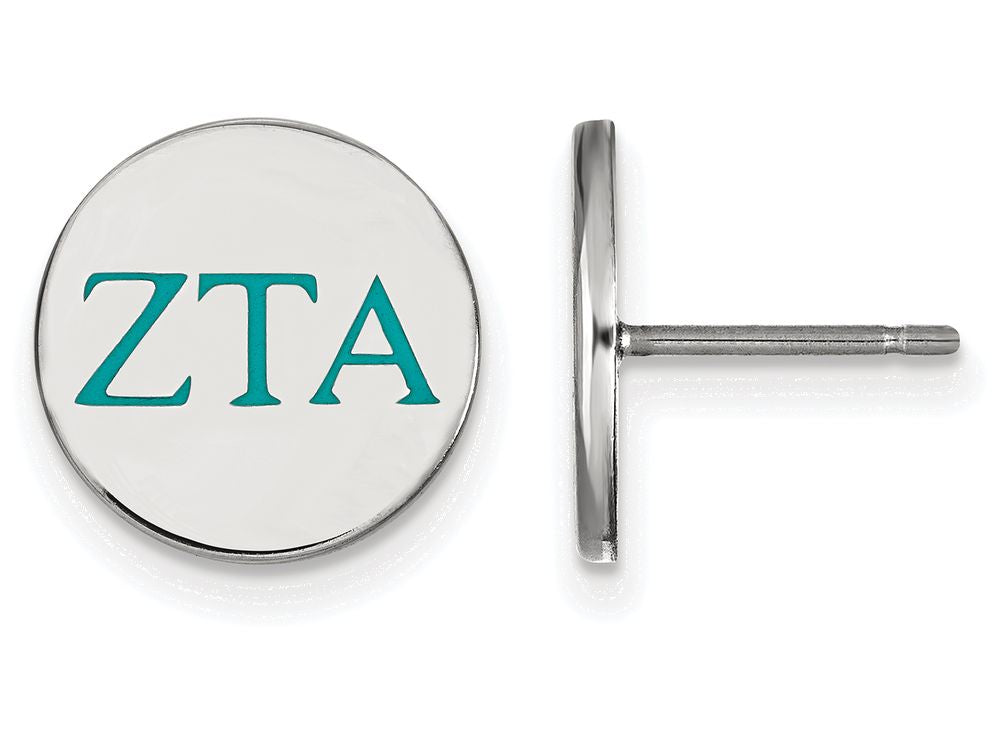 LogoArt Sterling Silver Zeta Tau Alpha Enameled Post Earrings