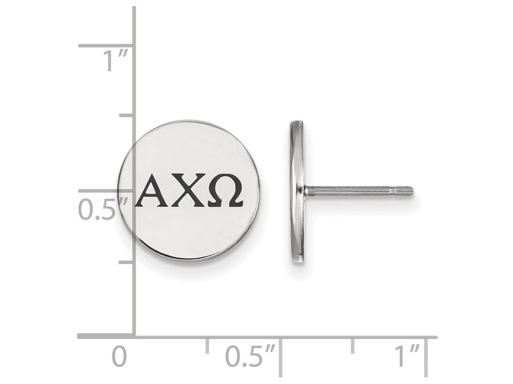 LogoArt Sterling Silver Alpha Chi Omega Enameled Post Earrings
