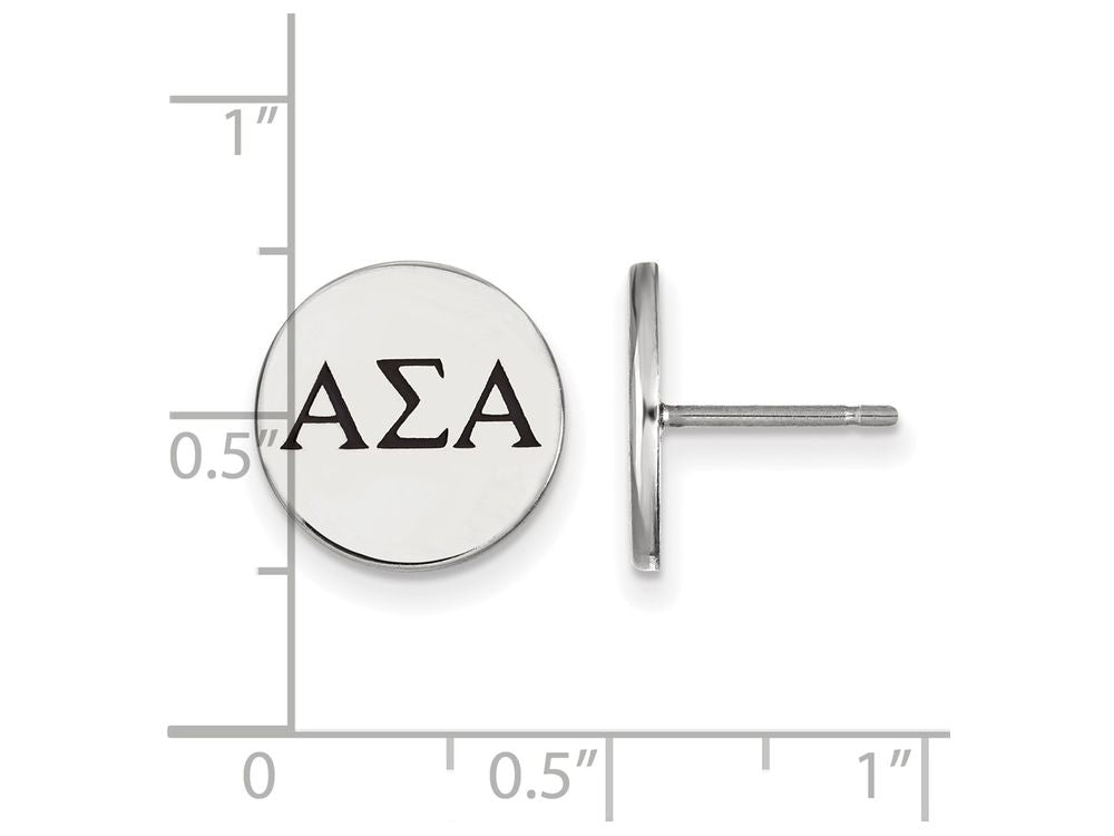 LogoArt Sterling Silver Alpha Sigma Alpha Enameled Post Earrings