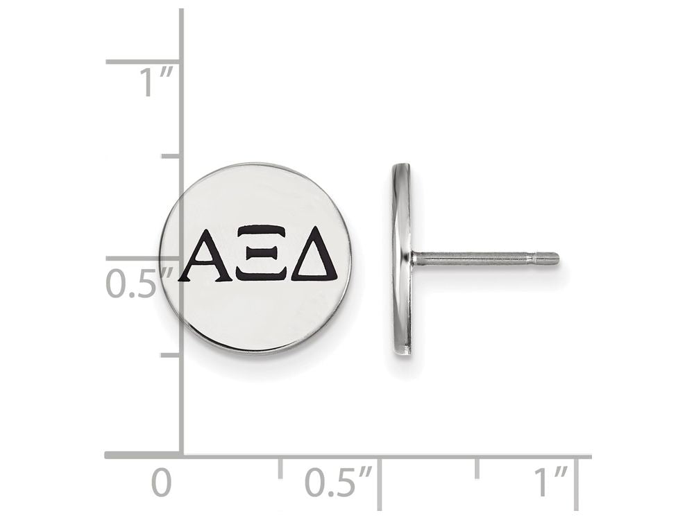 LogoArt Sterling Silver Alpha Xi Delta Enameled Post Earrings