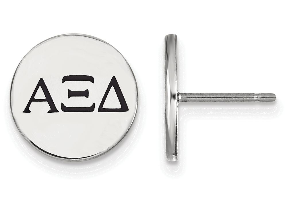 LogoArt Sterling Silver Alpha Xi Delta Enameled Post Earrings