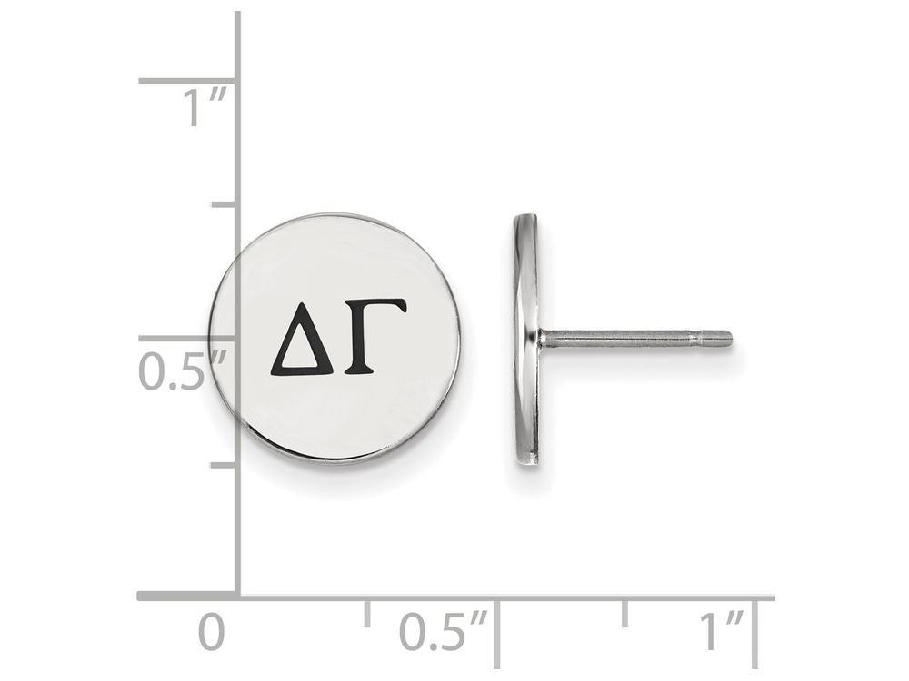 LogoArt Sterling Silver Delta Gamma Enameled Post Earrings