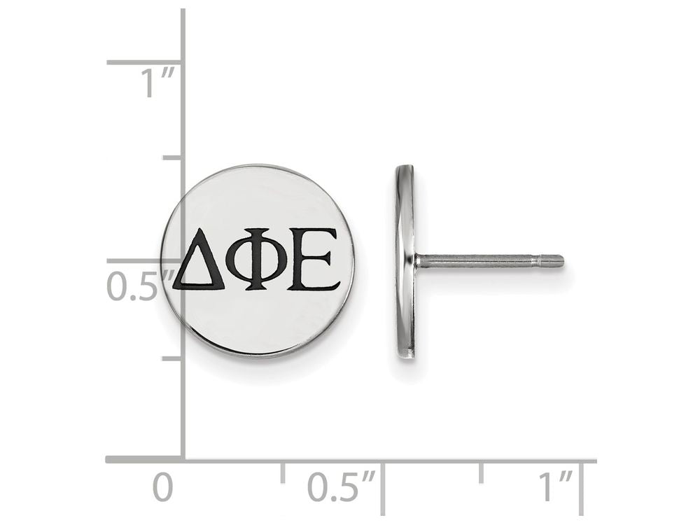 LogoArt Sterling Silver Delta Phi Epsilon Enameled Post Earrings