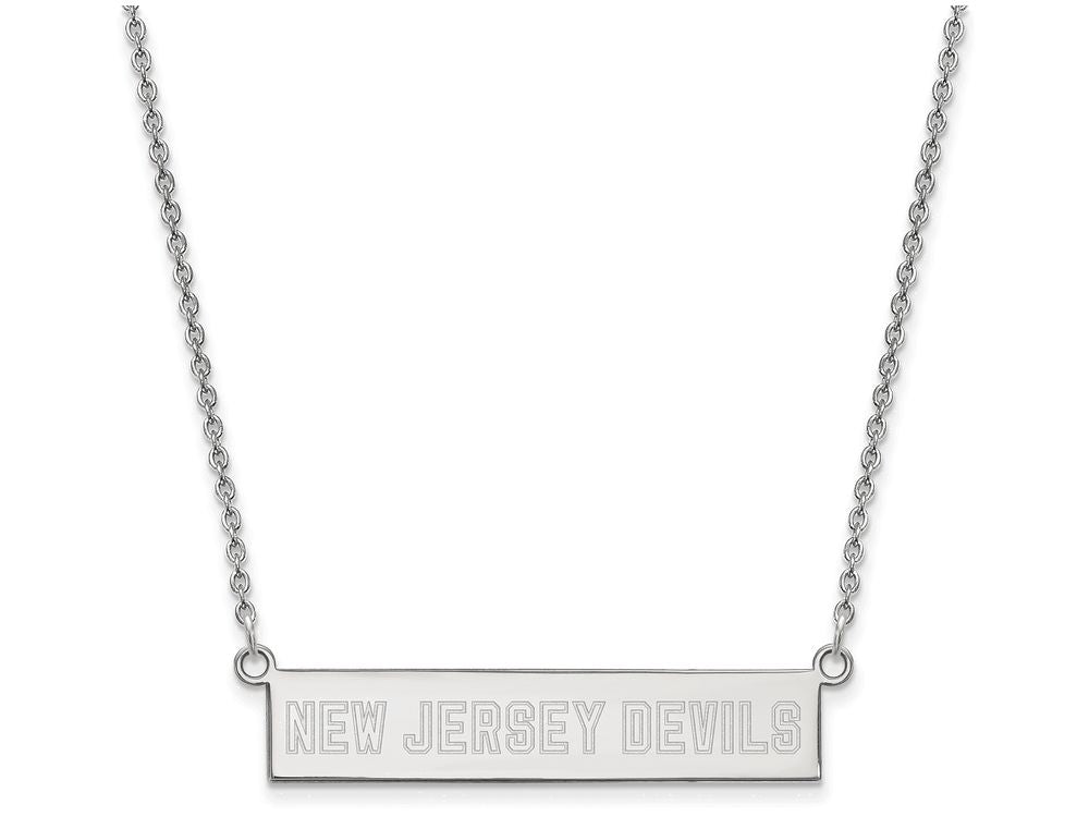Logoart 925 Sterling Silver New Jersey Devils Small Bar Necklace