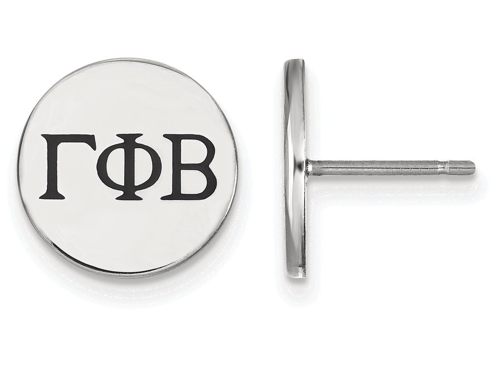 LogoArt Sterling Silver Gamma Phi Beta Enameled Post Earrings