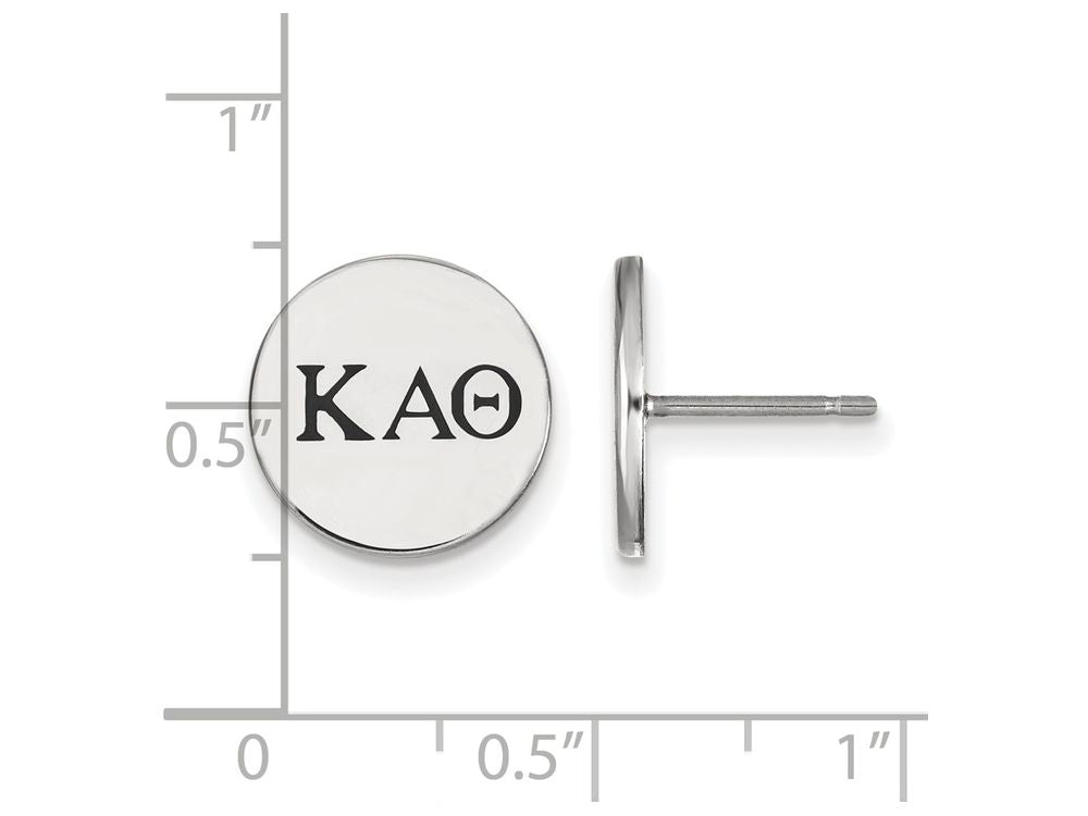 LogoArt Sterling Silver Kappa Alpha Theta Enameled Post Earrings