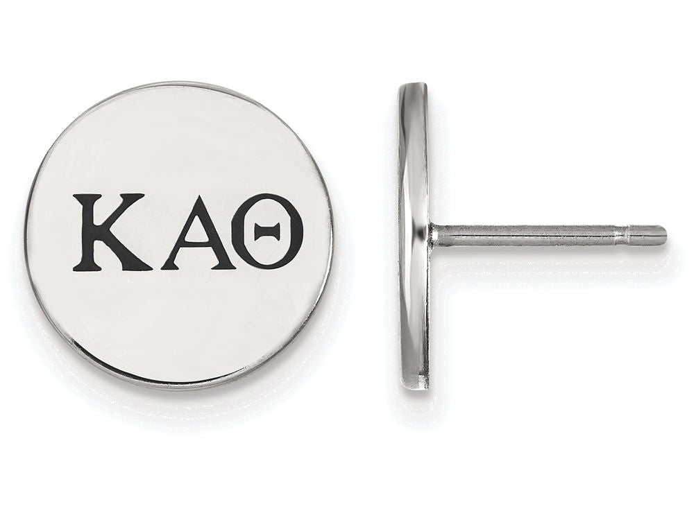 LogoArt Sterling Silver Kappa Alpha Theta Enameled Post Earrings