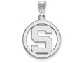 LogoArt Sterling Silver Michigan State University Sm Pendant Necklace In Circle