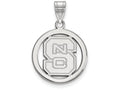 LogoArt Sterling Silver North Carolina State University Sm Pendant Necklace In Circle
