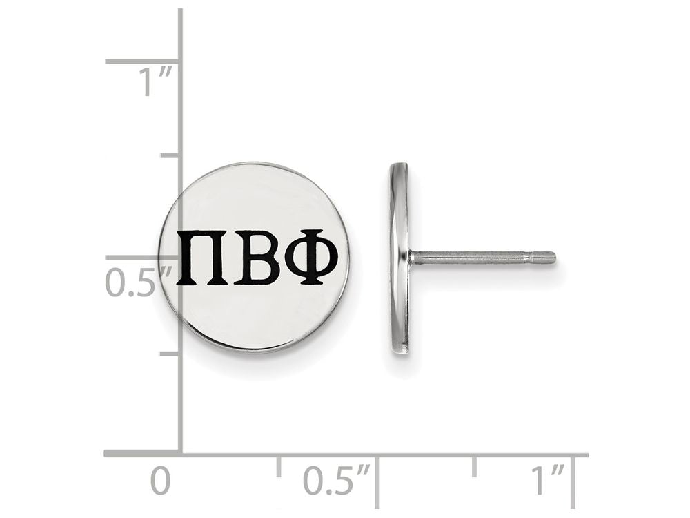 LogoArt Sterling Silver Pi Beta Phi Enameled Post Earrings