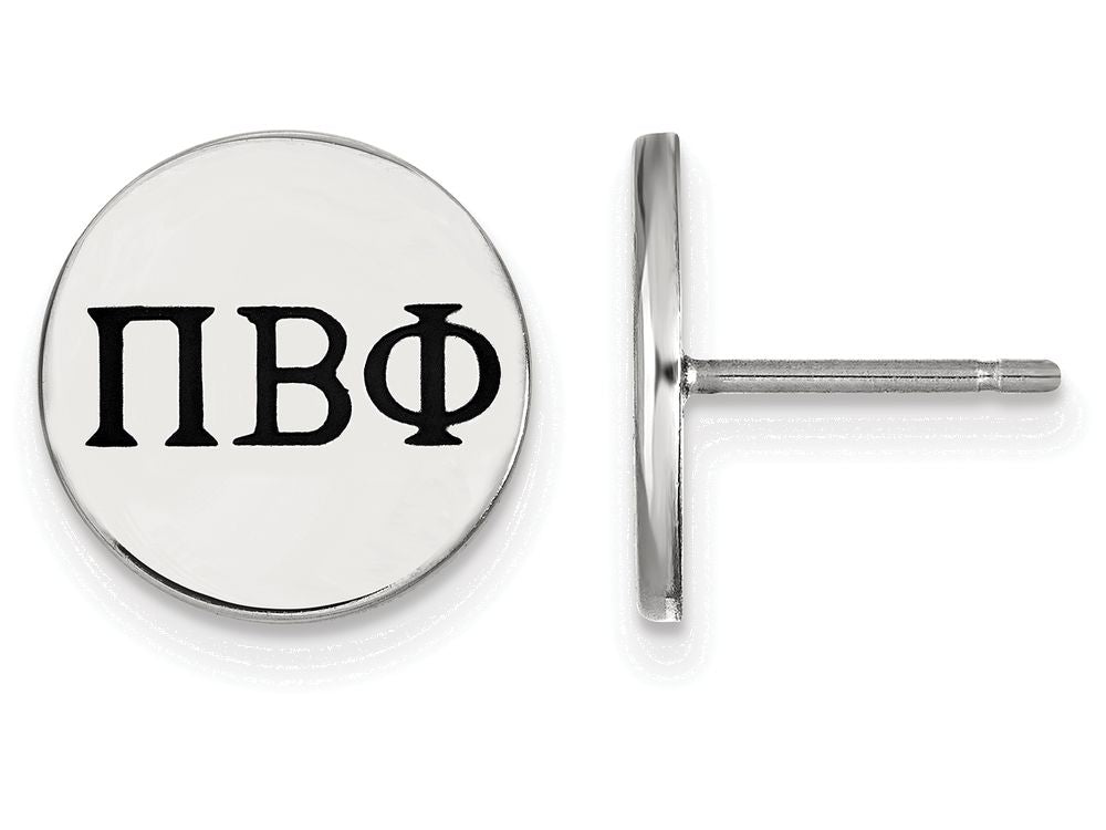 LogoArt Sterling Silver Pi Beta Phi Enameled Post Earrings