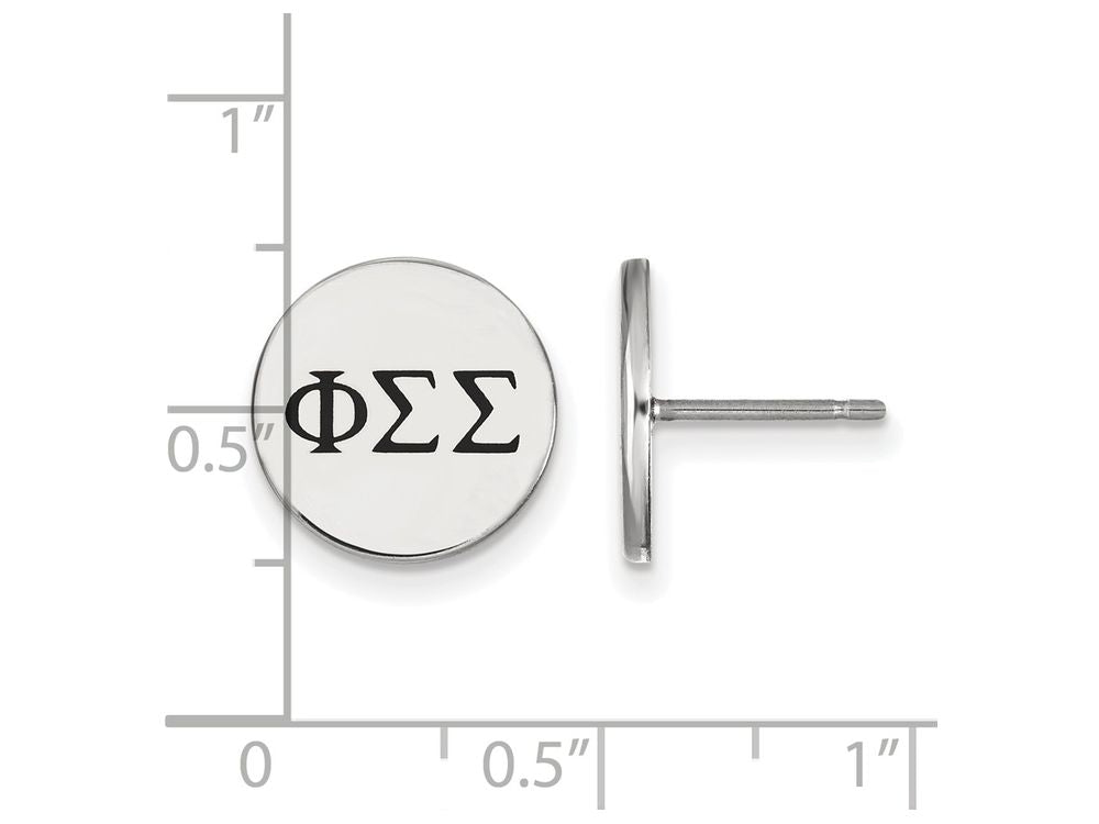 LogoArt Sterling Silver Phi Sigma Sigma Enameled Post Earrings