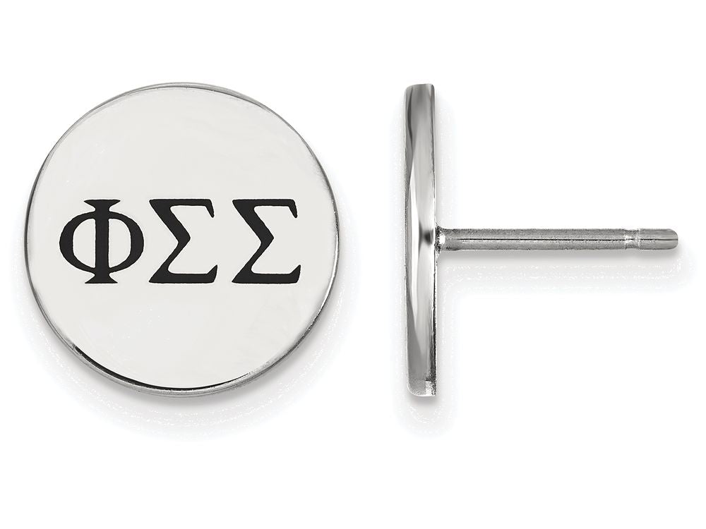 LogoArt Sterling Silver Phi Sigma Sigma Enameled Post Earrings