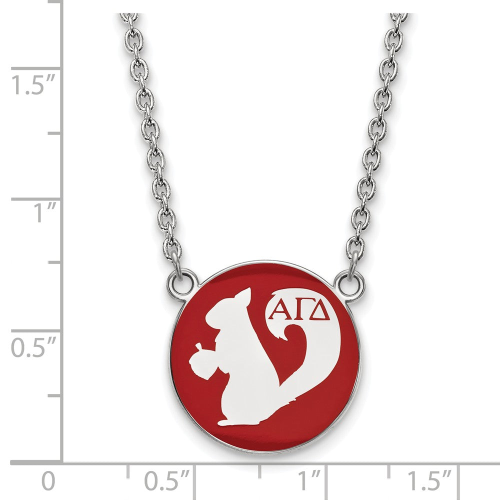 LogoArt Sterling Silver Purdue Medium Enamel Disc Pendant Necklace