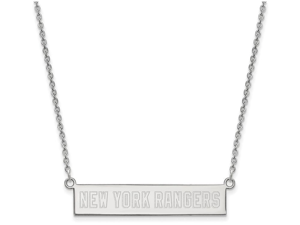 Logoart 925 Sterling Silver New York Rangers Small Bar Necklace
