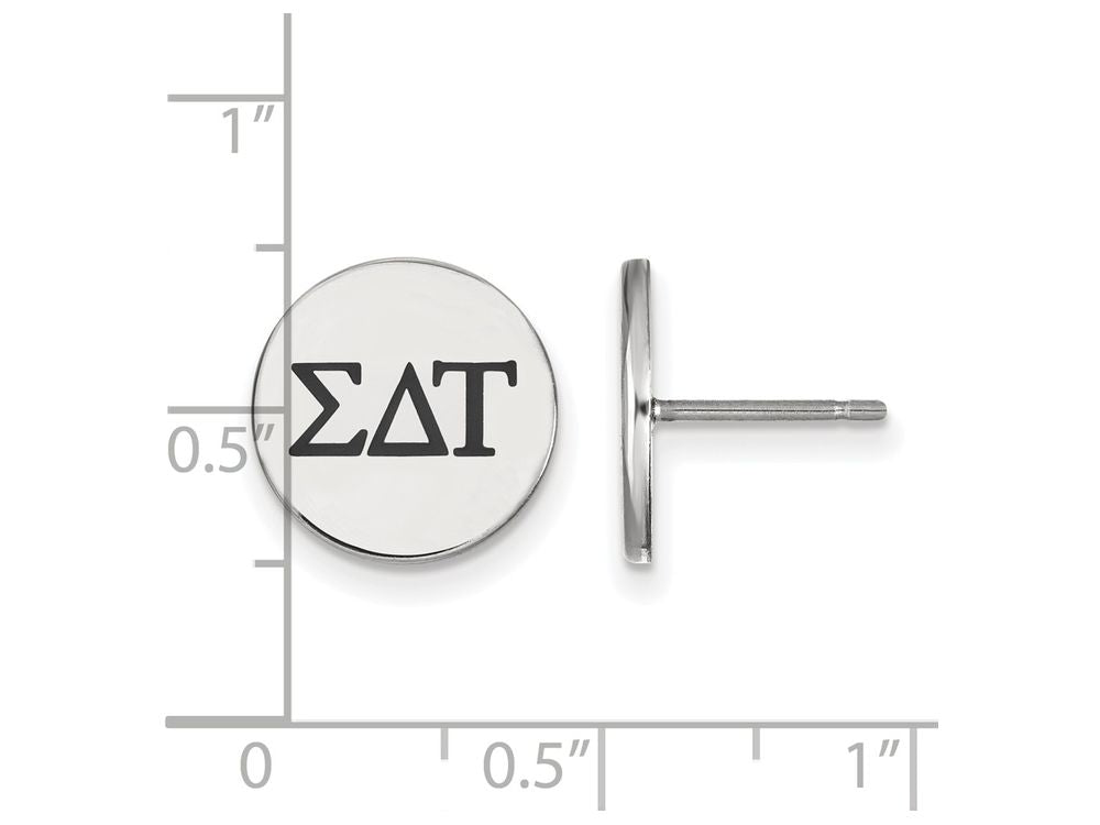 LogoArt Sterling Silver Sigma Delta Tau Enameled Post Earrings