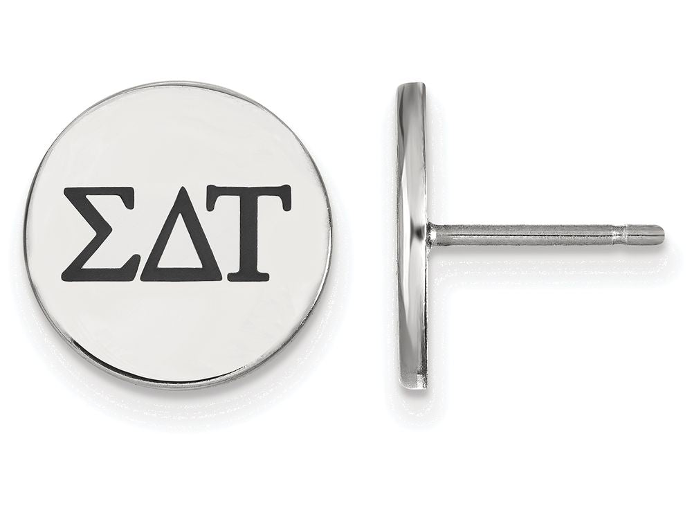 LogoArt Sterling Silver Sigma Delta Tau Enameled Post Earrings
