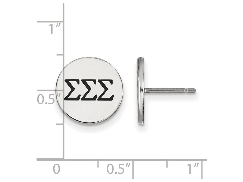 LogoArt Sterling Silver Sigma Sigma Sigma Enameled Post Earrings