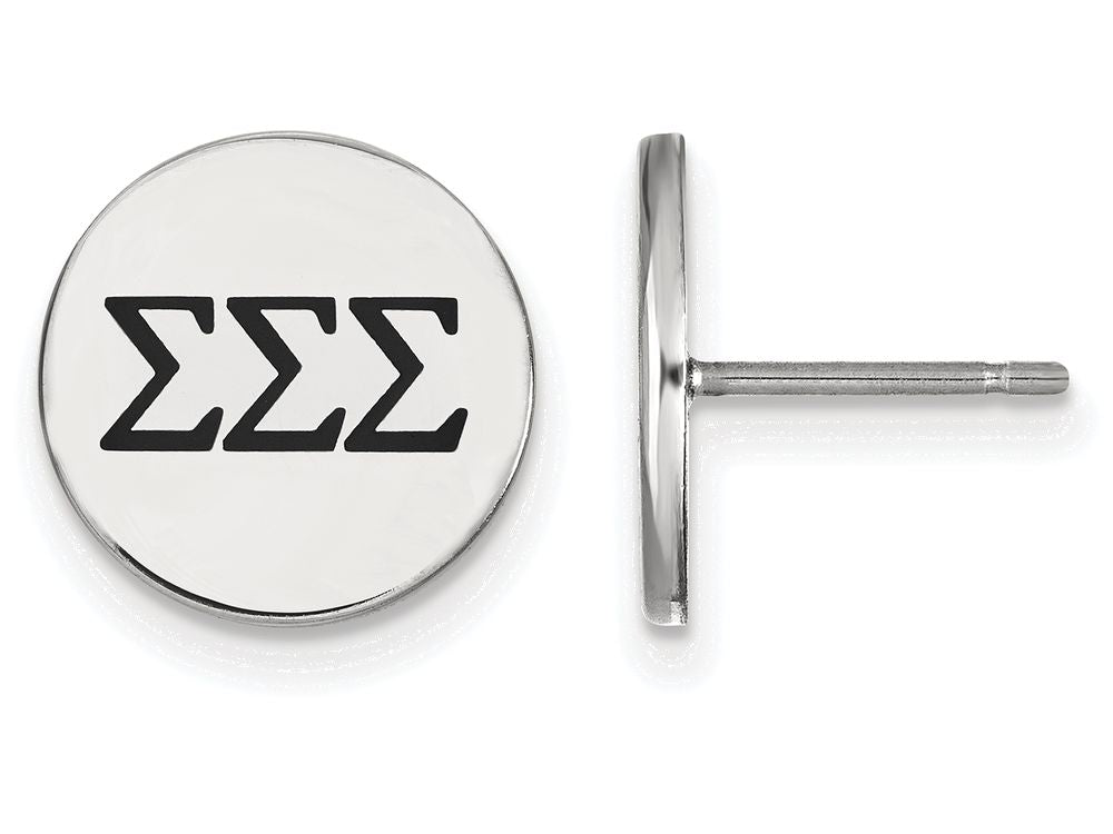 LogoArt Sterling Silver Sigma Sigma Sigma Enameled Post Earrings