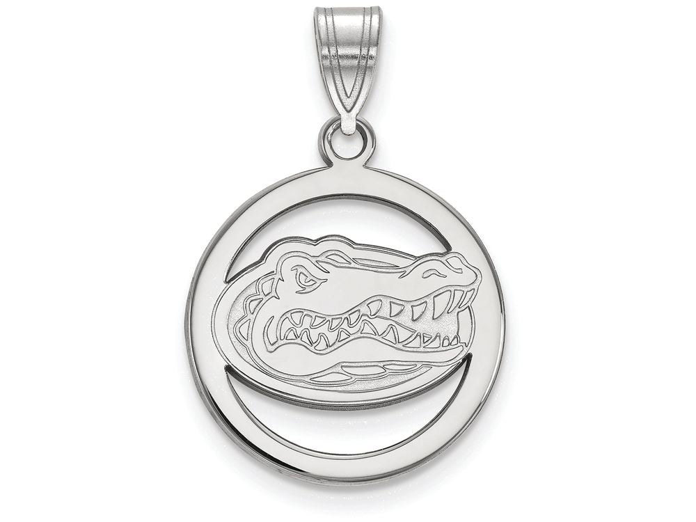 LogoArt Sterling Silver University Of Florida Sm Pendant Necklace In Circle