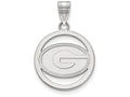 LogoArt Sterling Silver University Of Georgia Sm Pendant Necklace In Circle