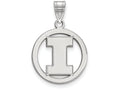 LogoArt Sterling Silver University Of Illinois Sm Pendant Necklace In Circle