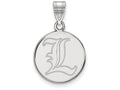 LogoArt Sterling Silver University Of Louisville Medium Disc Pendant Necklace