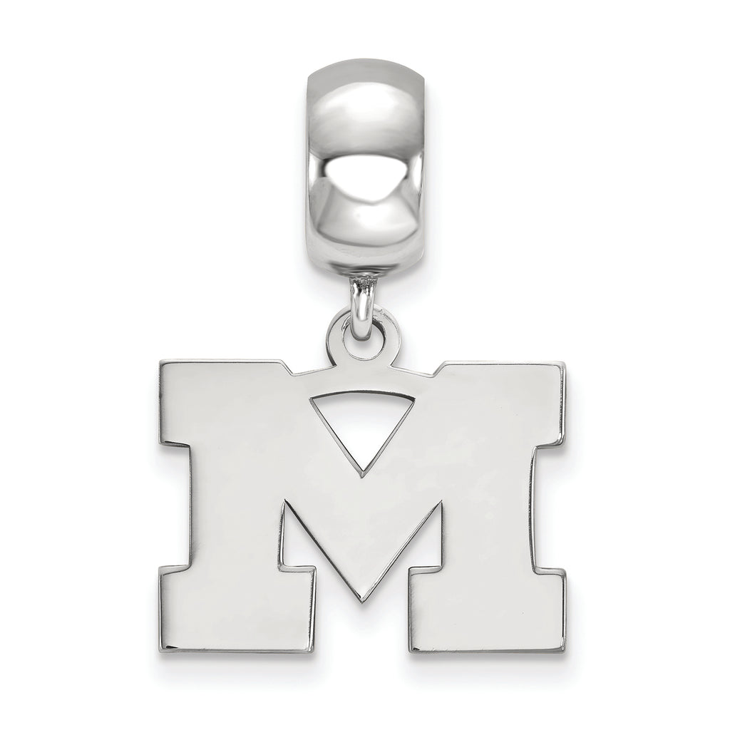 LogoArt Sterling Silver Michigan (univ Of) Bead Charm Charm Small Dangle Bead Charm