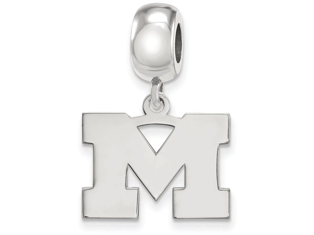 LogoArt Sterling Silver Michigan (univ Of) Bead Charm Charm Small Dangle Bead Charm