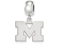LogoArt Sterling Silver Michigan (univ Of) Bead Charm Charm Small Dangle Bead Charm