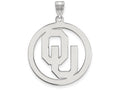 LogoArt Sterling Silver Oklahoma L Pendant Necklace In Circle
