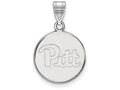 LogoArt Sterling Silver University Of Pittsburgh Medium Disc Pendant Necklace