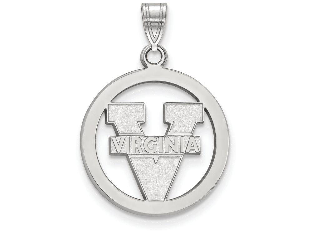 LogoArt Sterling Silver University Of Virginia Sm Pendant Necklace In Circle