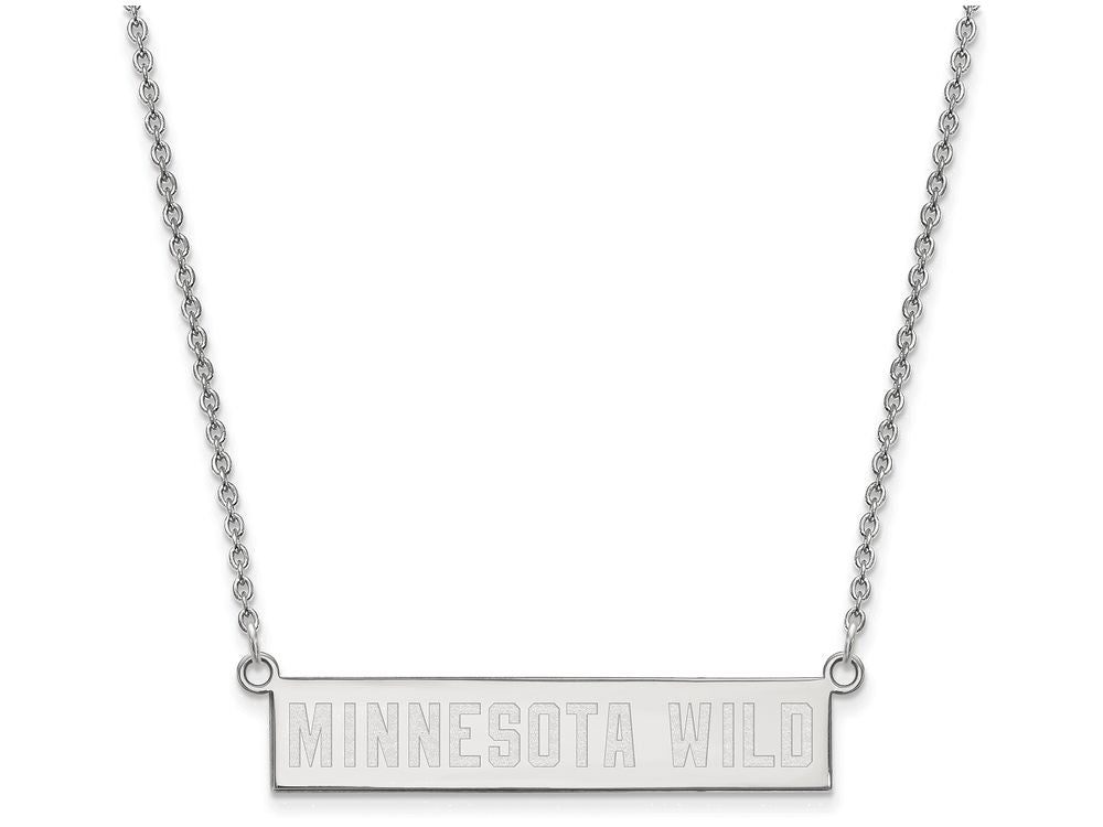 Logoart 925 Sterling Silver Minnesota Wild Small Bar Necklace