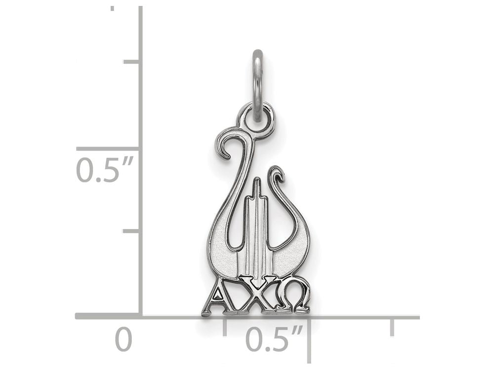 LogoArt Sterling Silver Alpha Chi Omega Extra Small Pendant Necklace