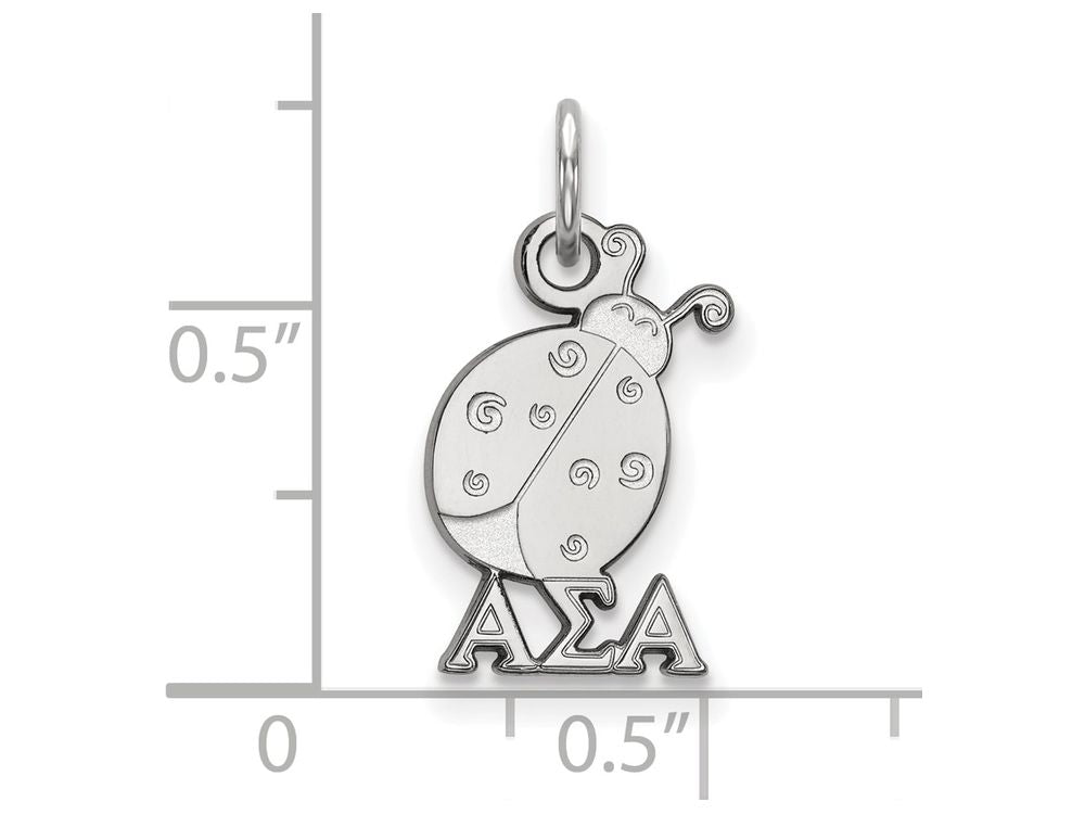 LogoArt Sterling Silver Alpha Sigma Alpha Extra Small Pendant Necklace