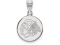 LogoArt Sterling Silver Chicago Blackhawks Medium Disc Pendant Necklace