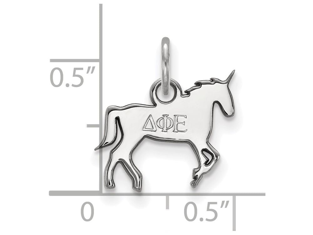 LogoArt Sterling Silver Delta Phi Epsilon Extra Small Pendant Necklace